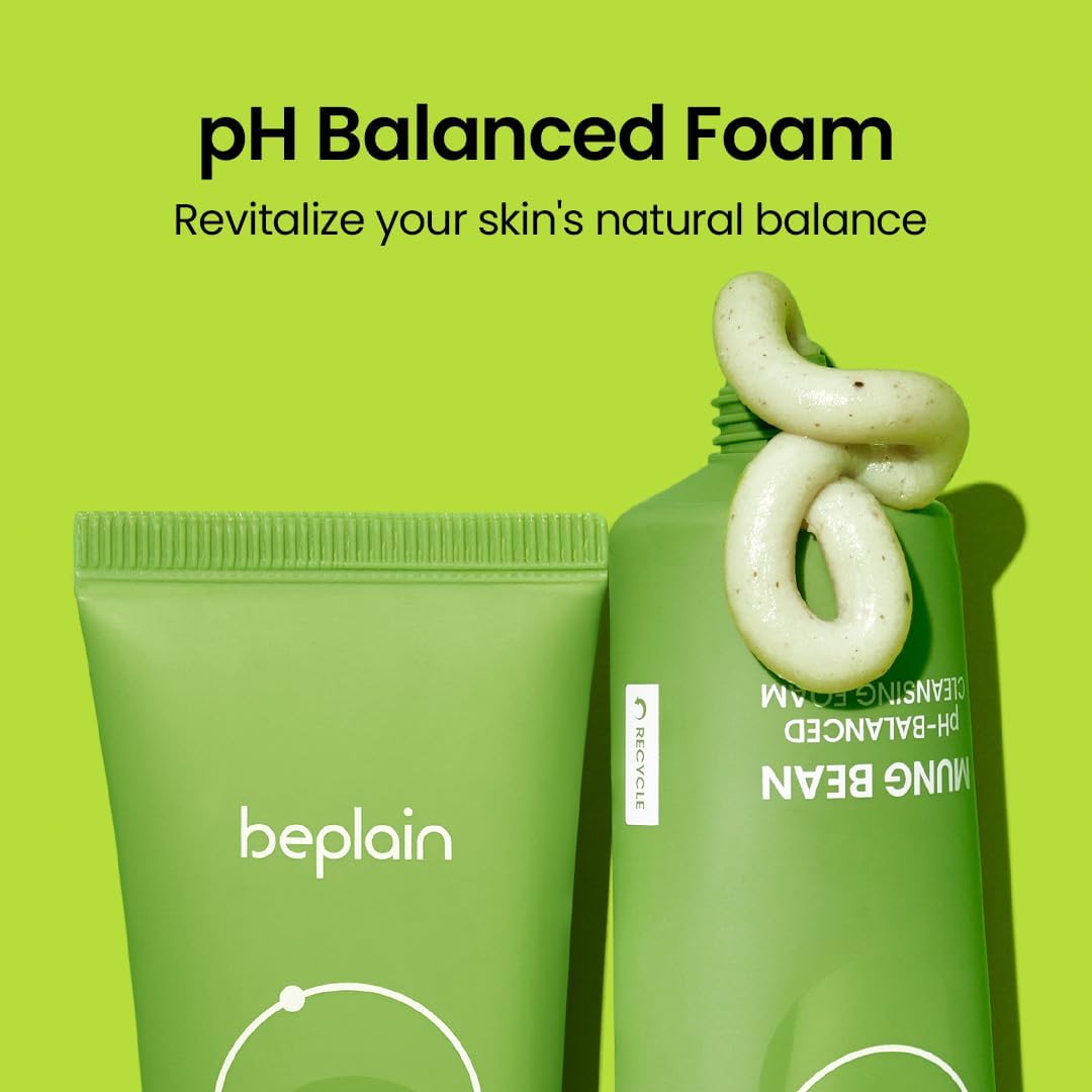 Beplain Mung Bean pH Balanced Cleansing Foam (80mL)