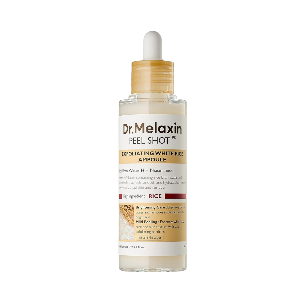 Dr. Melaxin Peel Shot Exfoliating White Rice Ampoule (80mL)