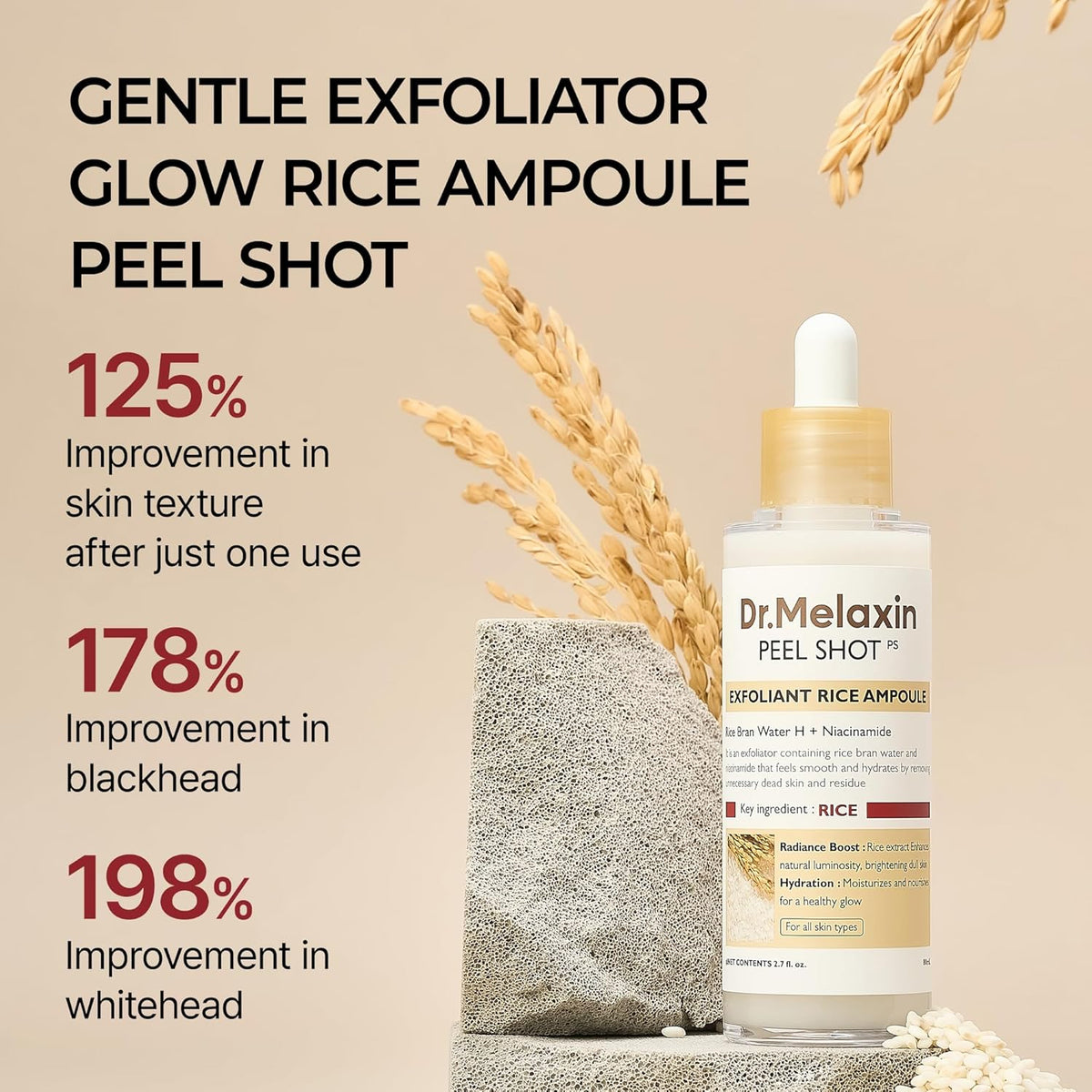 Dr. Melaxin Peel Shot Exfoliating White Rice Ampoule (80mL)