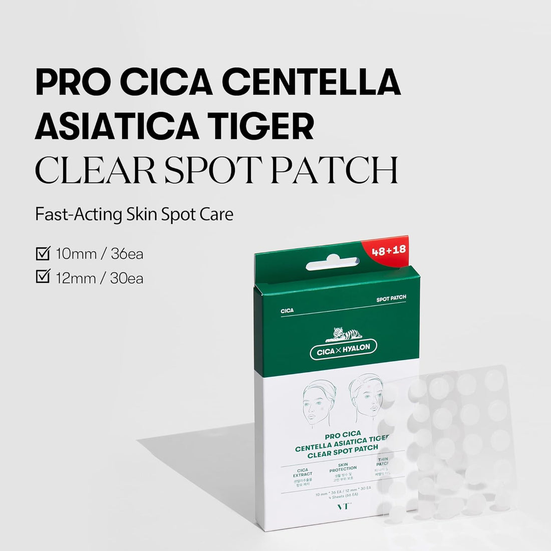 VT Cosmetics Pro Cica Centella Asiatica Tiger Clear Spot Patch (66 Patches)